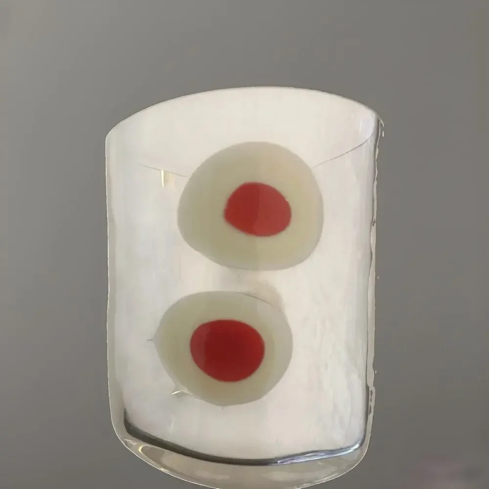 New Carlo Moretti Murano Glass Bud Vase Bora Tumbler Simple Red Polkadot Signed